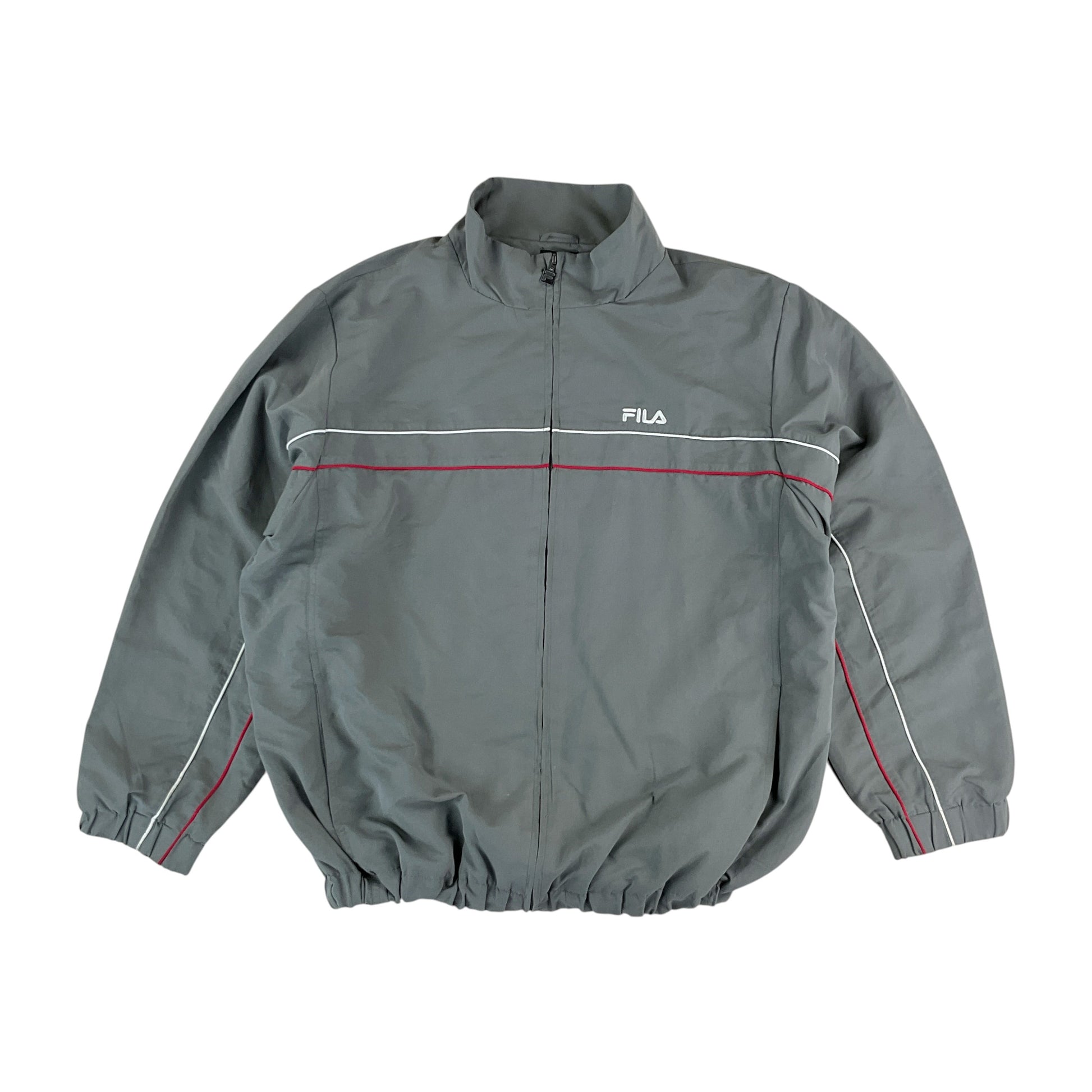 Fila 2000s Trainingsanzug Grau - Herren/XL Vorderansicht Jacke