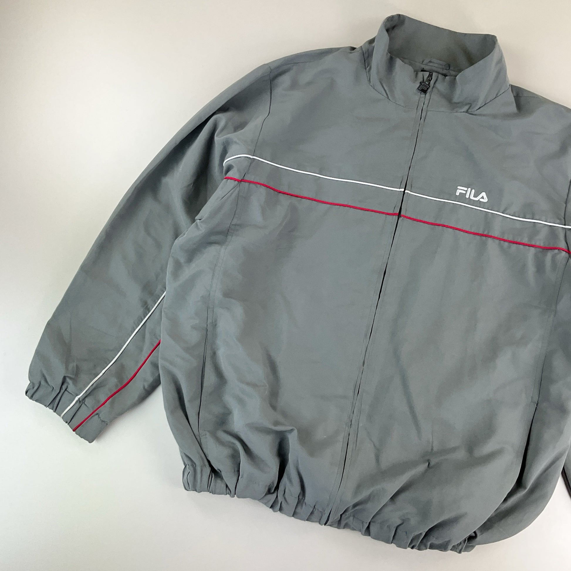 Fila 2000s Trainingsanzug Grau - Herren/XL Detailansicht Jacke 2