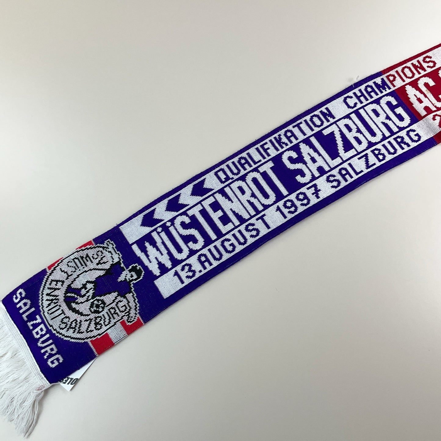 Austria Salzburg vs Sparta Prag 1997 Fan-Schal Detailansicht 2