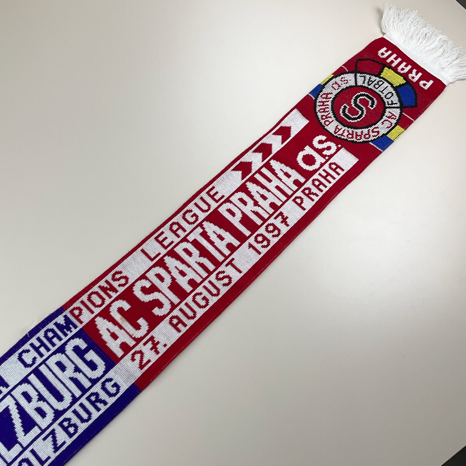 Austria Salzburg vs Sparta Prag 1997 Fan-Schal Markenlabel