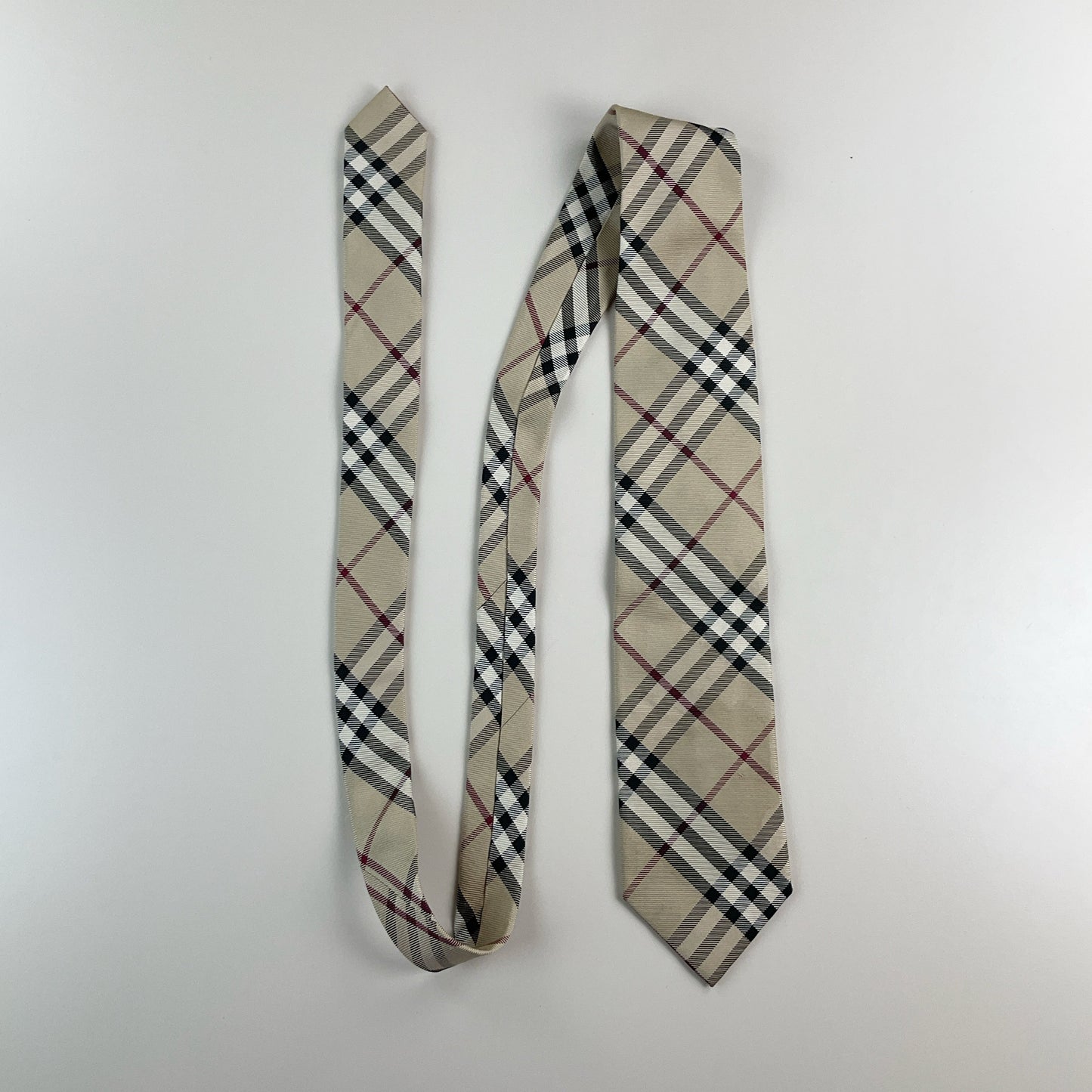 Burberry Nova Check Krawatte Beige - Gesamtansicht