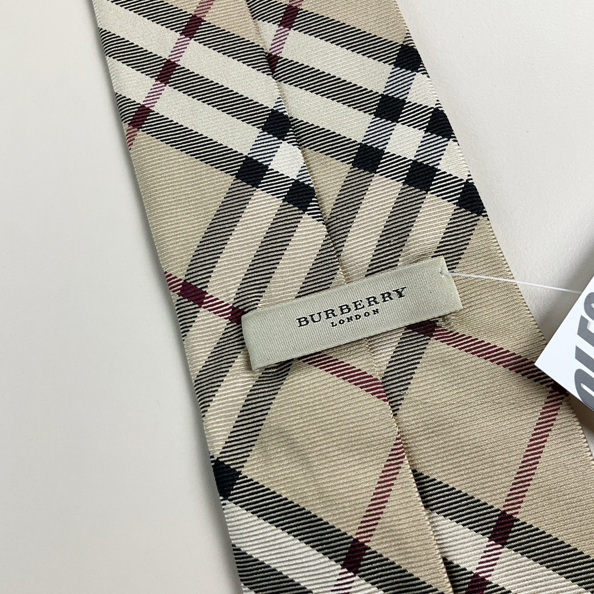 Burberry Nova Check Krawatte Beige - Markenlabel