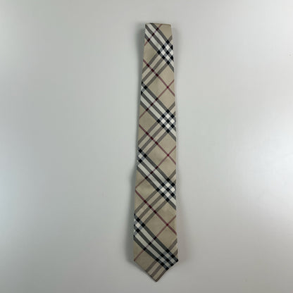 Burberry Nova Check Krawatte Beige - Nahaufnahme Muster