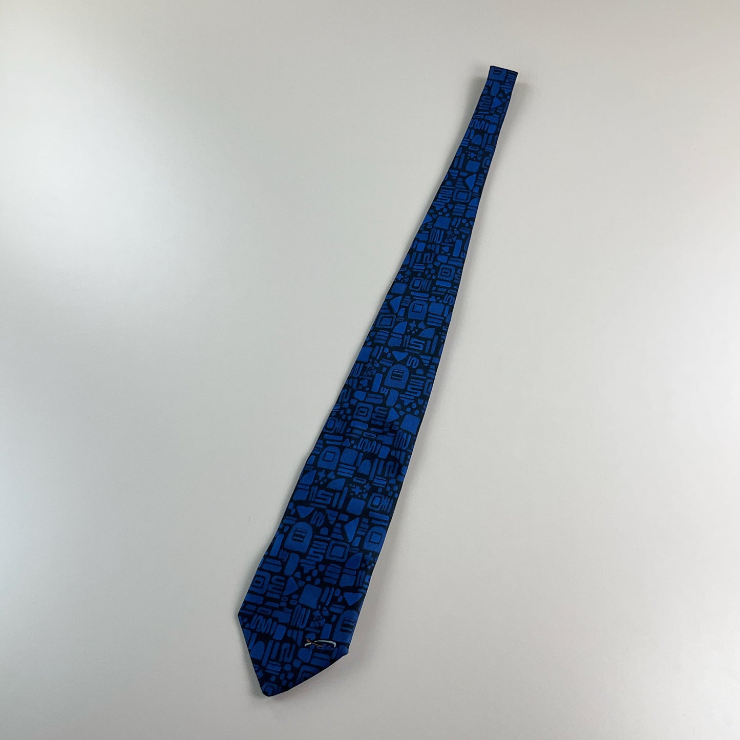 Opel Krawatte Blau-Schwarz Vintage - Vorderansicht