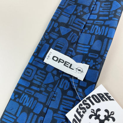 Opel Krawatte Blau-Schwarz Vintage - Detailansicht