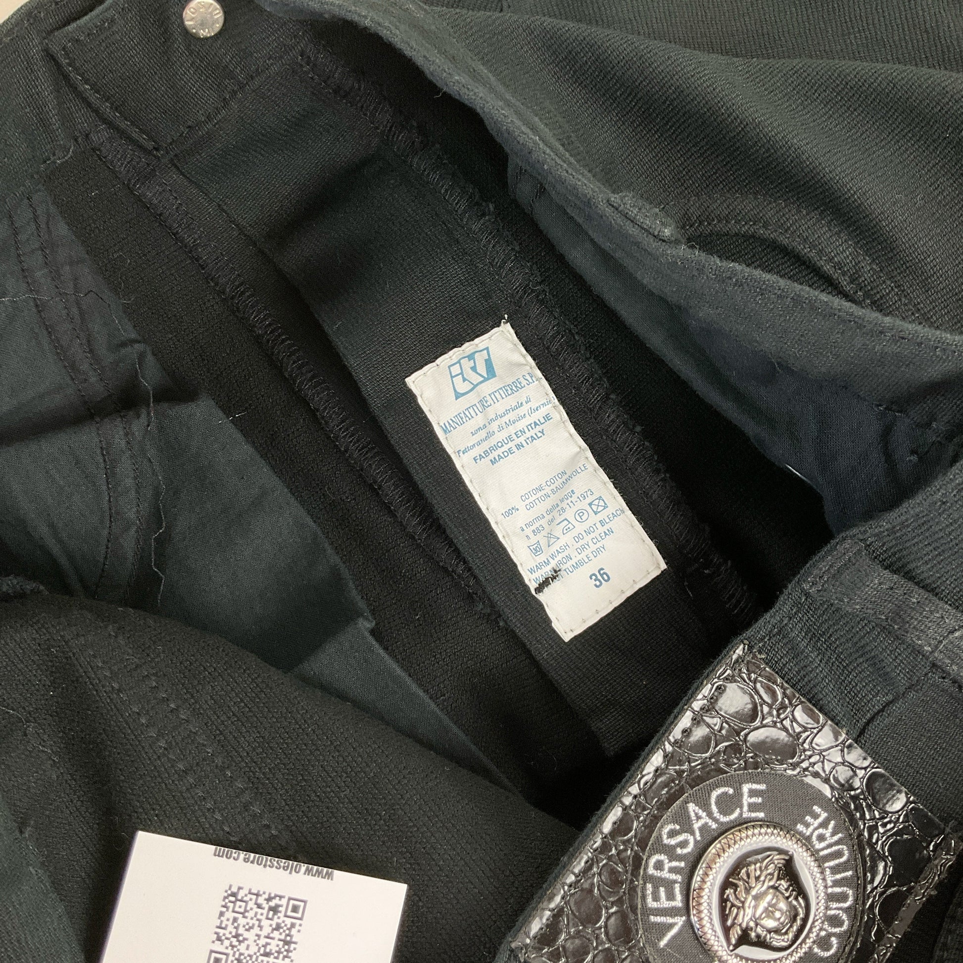 Versace Jeans Couture, Versace Jeans Couture Stoffhose 90s, Schwarz, W32 L34