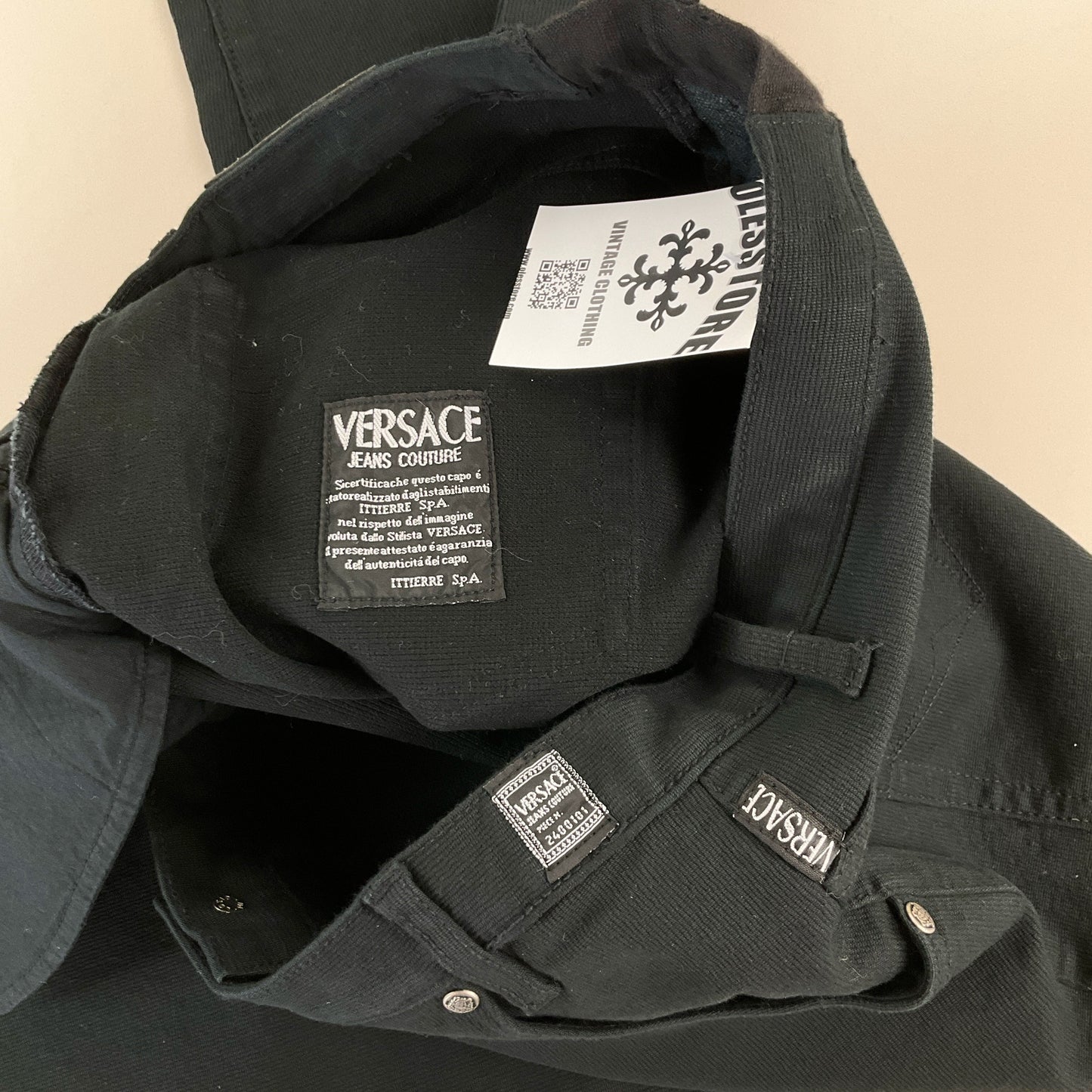 Versace Jeans Couture, Versace Jeans Couture Stoffhose 90s, Schwarz, W32 L34