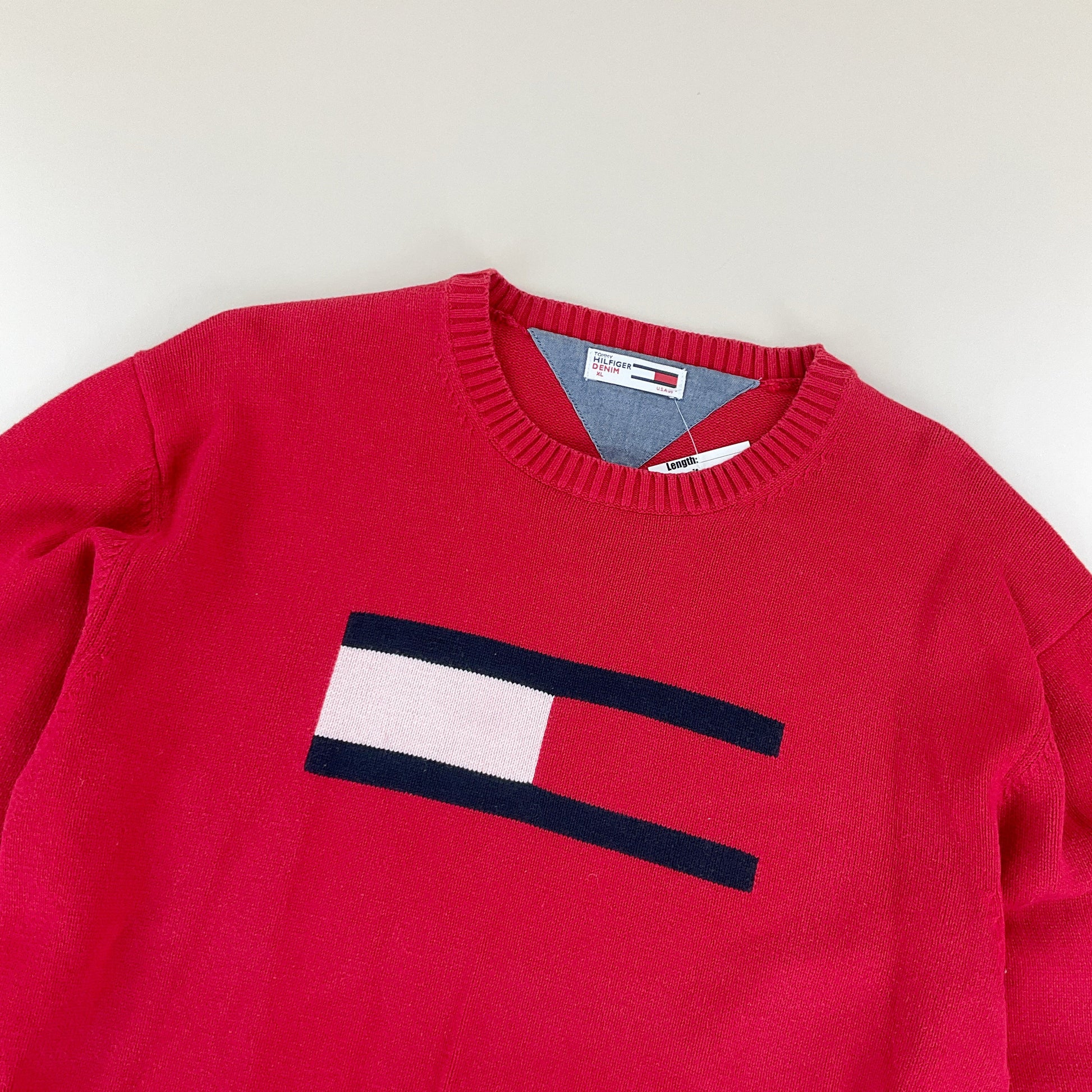 Tommy Hilfiger, Tommy Hilfiger Denim Pullover, Rot, Damen/XL