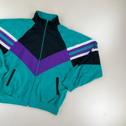 No Name, Retro Trainingsanzug, Schwarz/Grün/Lila, Herren/XL