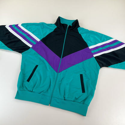 No Name, Retro Trainingsanzug, Schwarz/Grün/Lila, Herren/XL