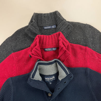 Nautica Button Up Sweatshirt 3 PCS Set - Large-NAUTICA-olesstore-vintage-secondhand-shop-austria-österreich