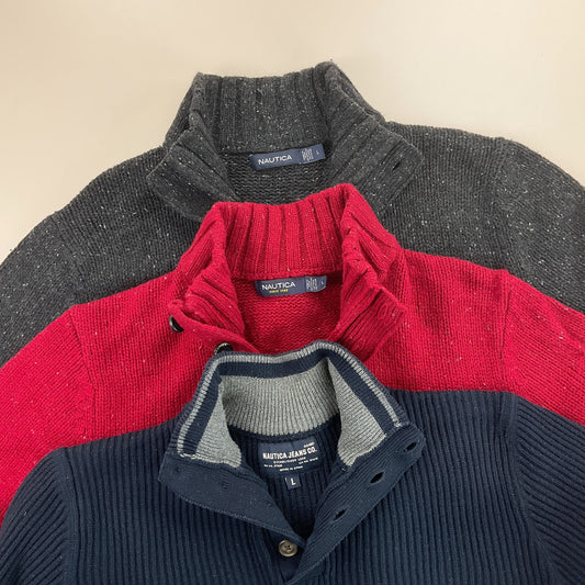 Nautica Button Up Sweatshirt 3 PCS Set - Large-NAUTICA-olesstore-vintage-secondhand-shop-austria-österreich