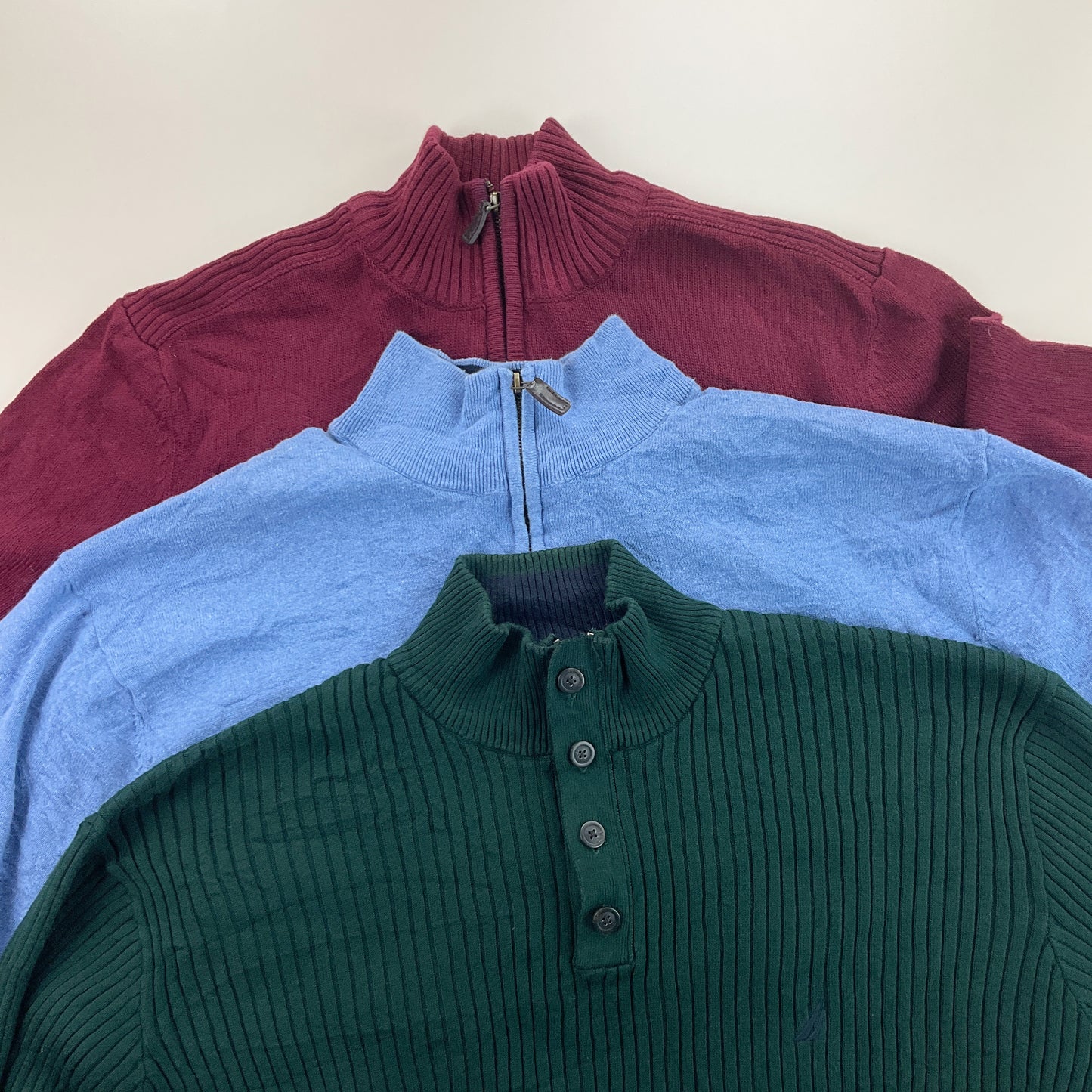Nautica 1/4 Zip Sweatshirt 3 PCS Set - XXL-NAUTICA-olesstore-vintage-secondhand-shop-austria-österreich
