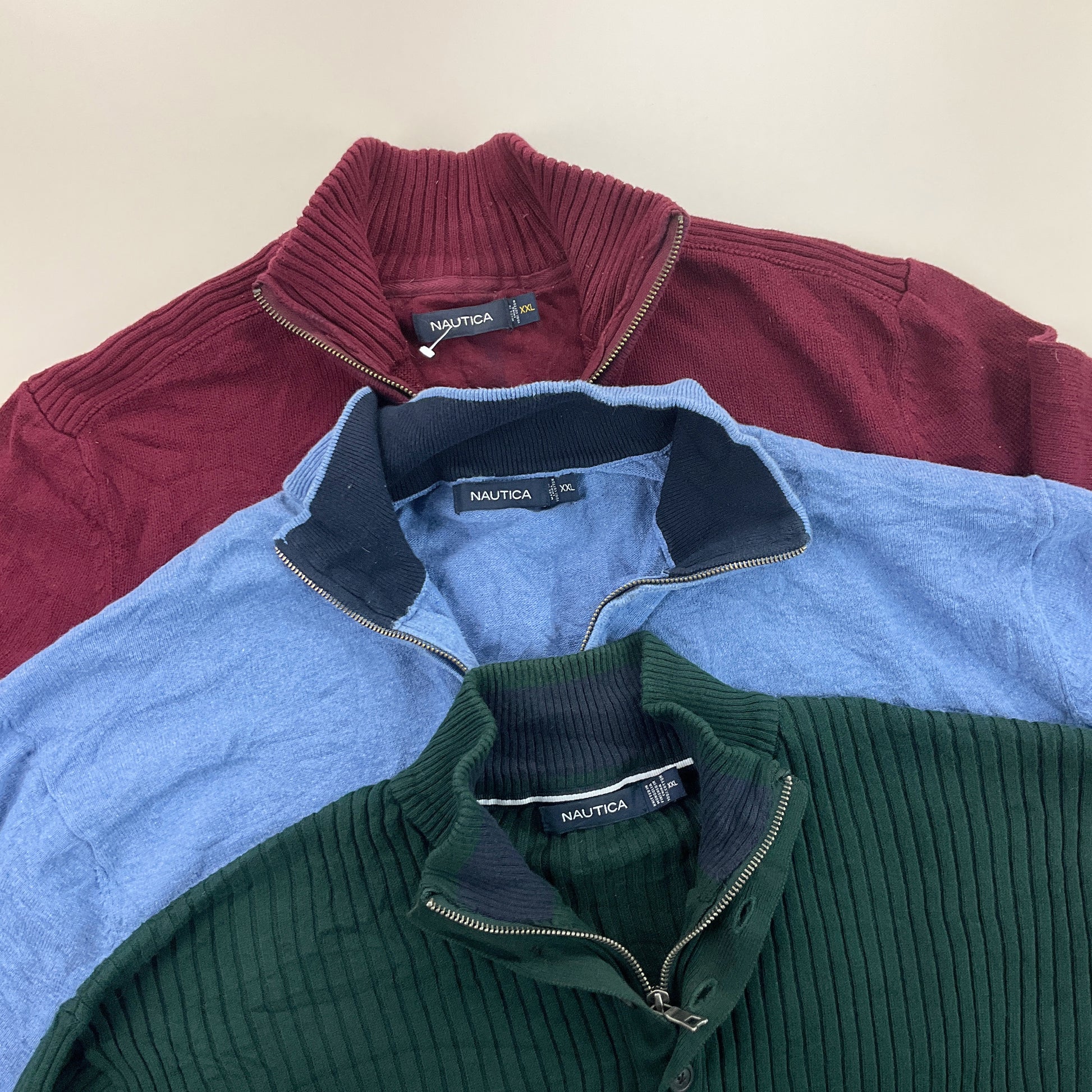 Nautica 1/4 Zip Sweatshirt 3 PCS Set - XXL-NAUTICA-olesstore-vintage-secondhand-shop-austria-österreich