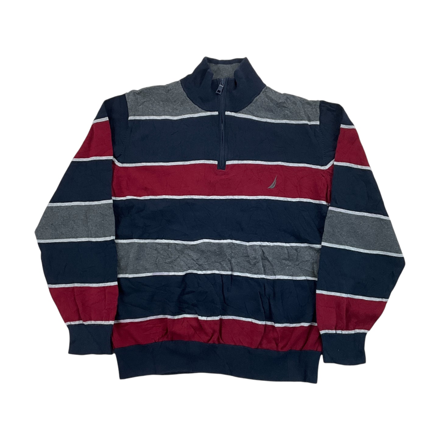 Nautica 1/4 Zip Sweatshirt 3 PCS Set - Large-NAUTICA-olesstore-vintage-secondhand-shop-austria-österreich