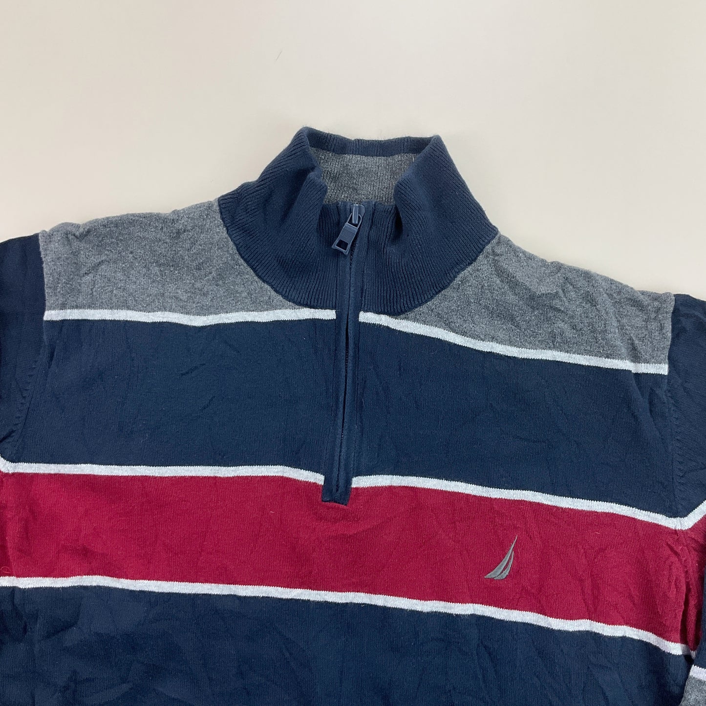 Nautica 1/4 Zip Sweatshirt 3 PCS Set - Large-NAUTICA-olesstore-vintage-secondhand-shop-austria-österreich