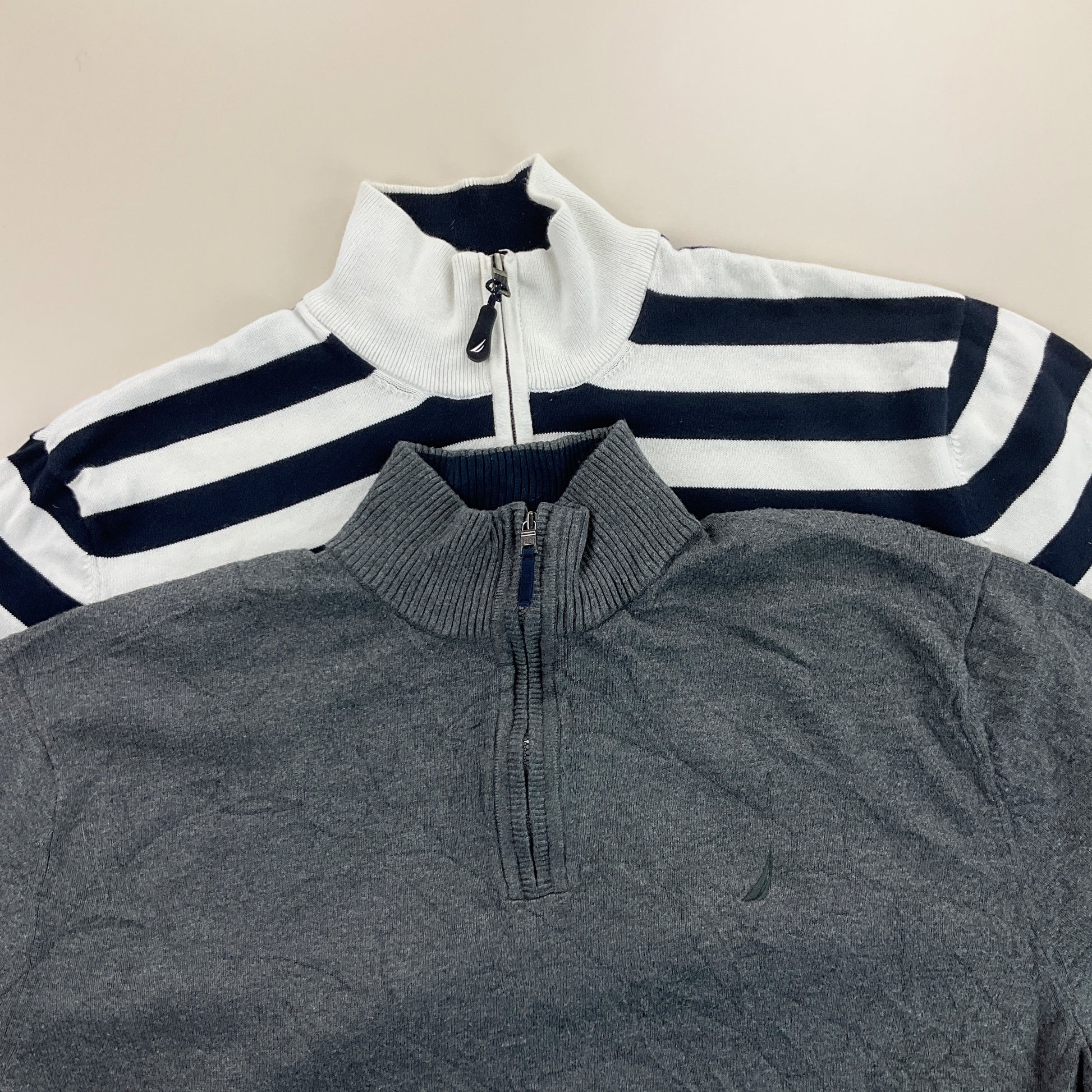 Nautica 1/4 Zip Sweatshirt 2 PCS Set - XXL-NAUTICA-olesstore-vintage-secondhand-shop-austria-österreich