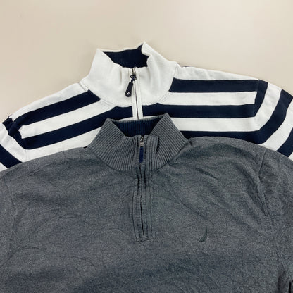 Nautica 1/4 Zip Sweatshirt 2 PCS Set - XXL-NAUTICA-olesstore-vintage-secondhand-shop-austria-österreich