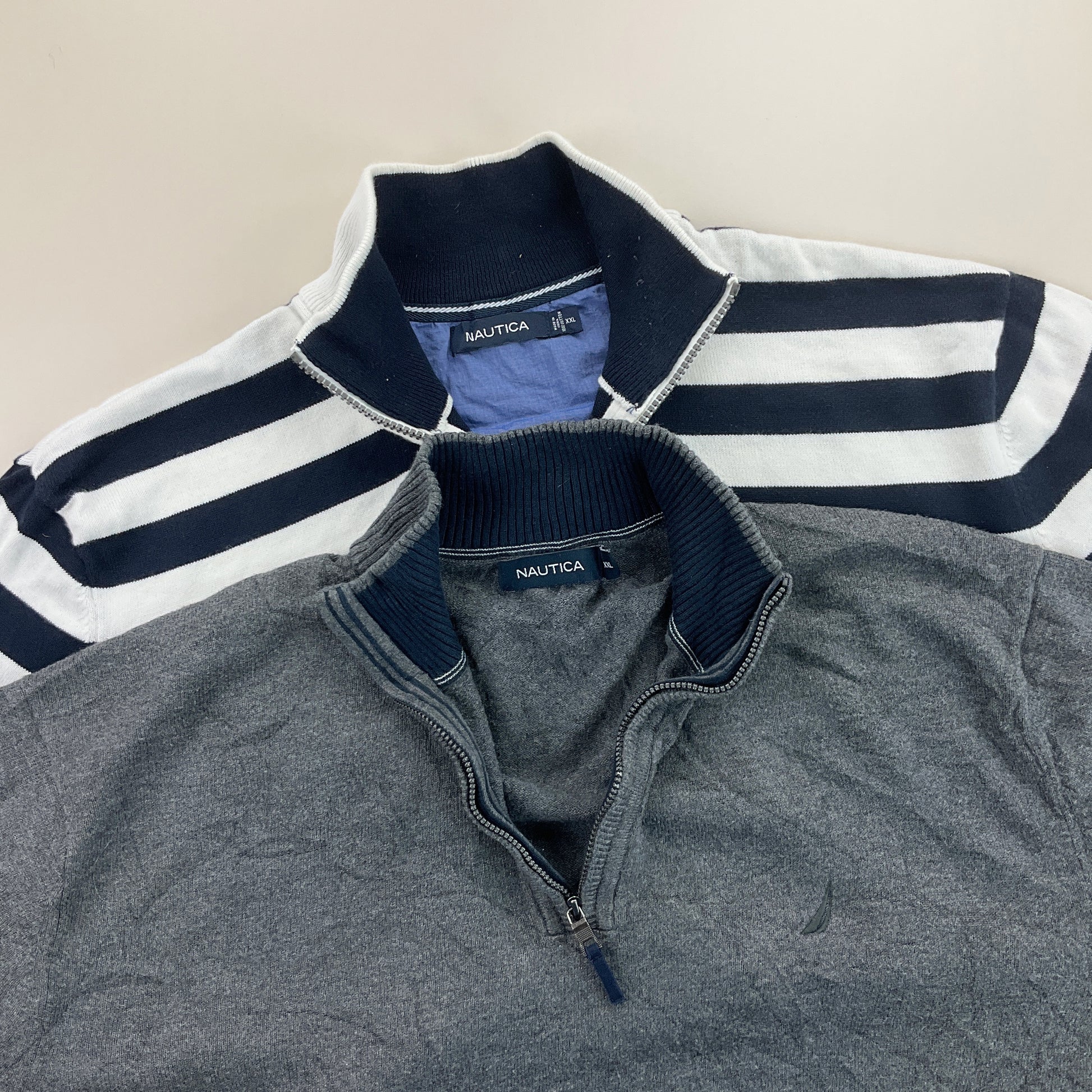 Nautica 1/4 Zip Sweatshirt 2 PCS Set - XXL-NAUTICA-olesstore-vintage-secondhand-shop-austria-österreich
