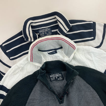 Nautica 1/4 Zip Sweatshirt 3 PCS Set - XL-NAUTICA-olesstore-vintage-secondhand-shop-austria-österreich