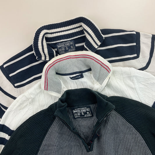 Nautica 1/4 Zip Sweatshirt 3 PCS Set - XL-NAUTICA-olesstore-vintage-secondhand-shop-austria-österreich