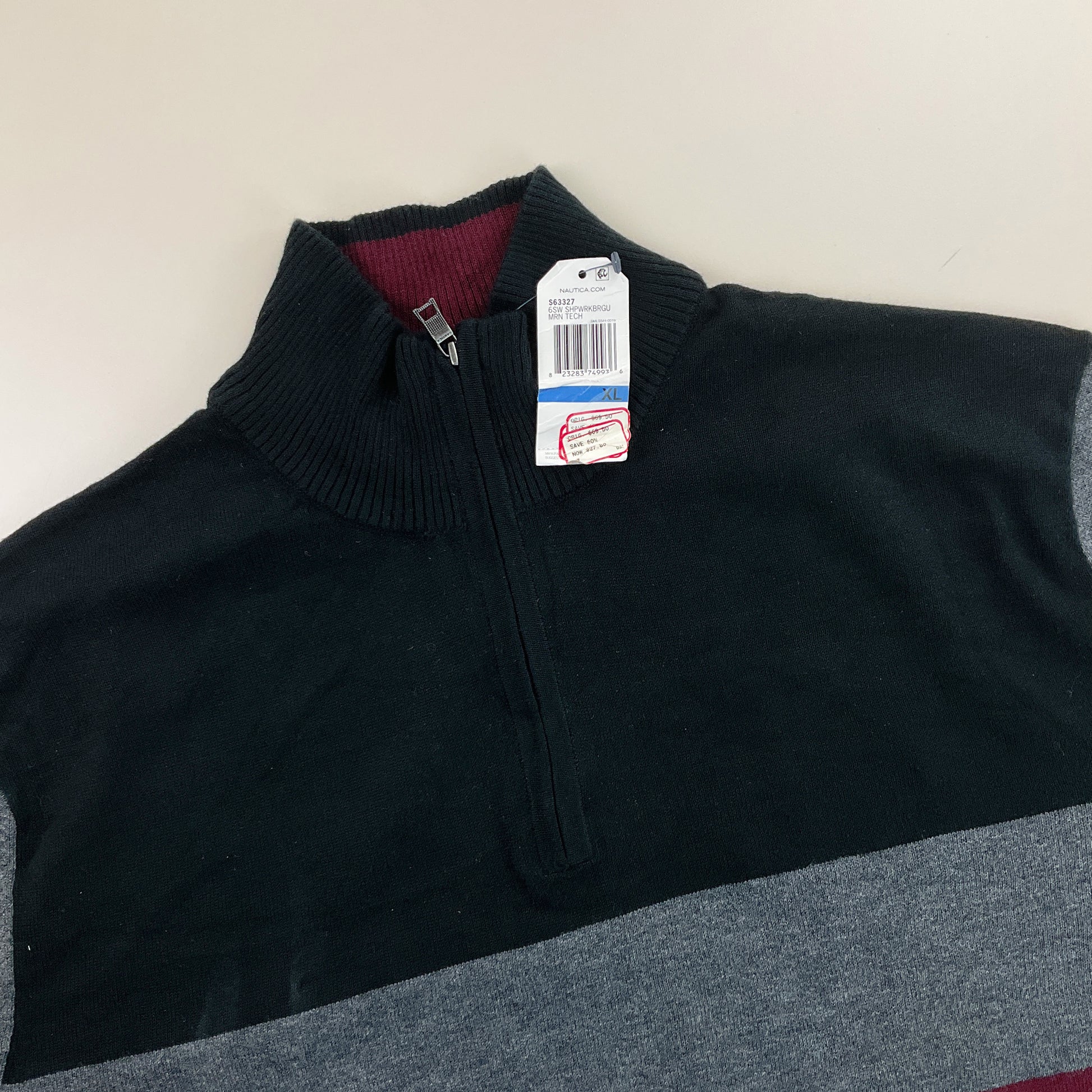 Nautica 1/4 Zip Sweatshirt 3 PCS Set - XL-NAUTICA-olesstore-vintage-secondhand-shop-austria-österreich