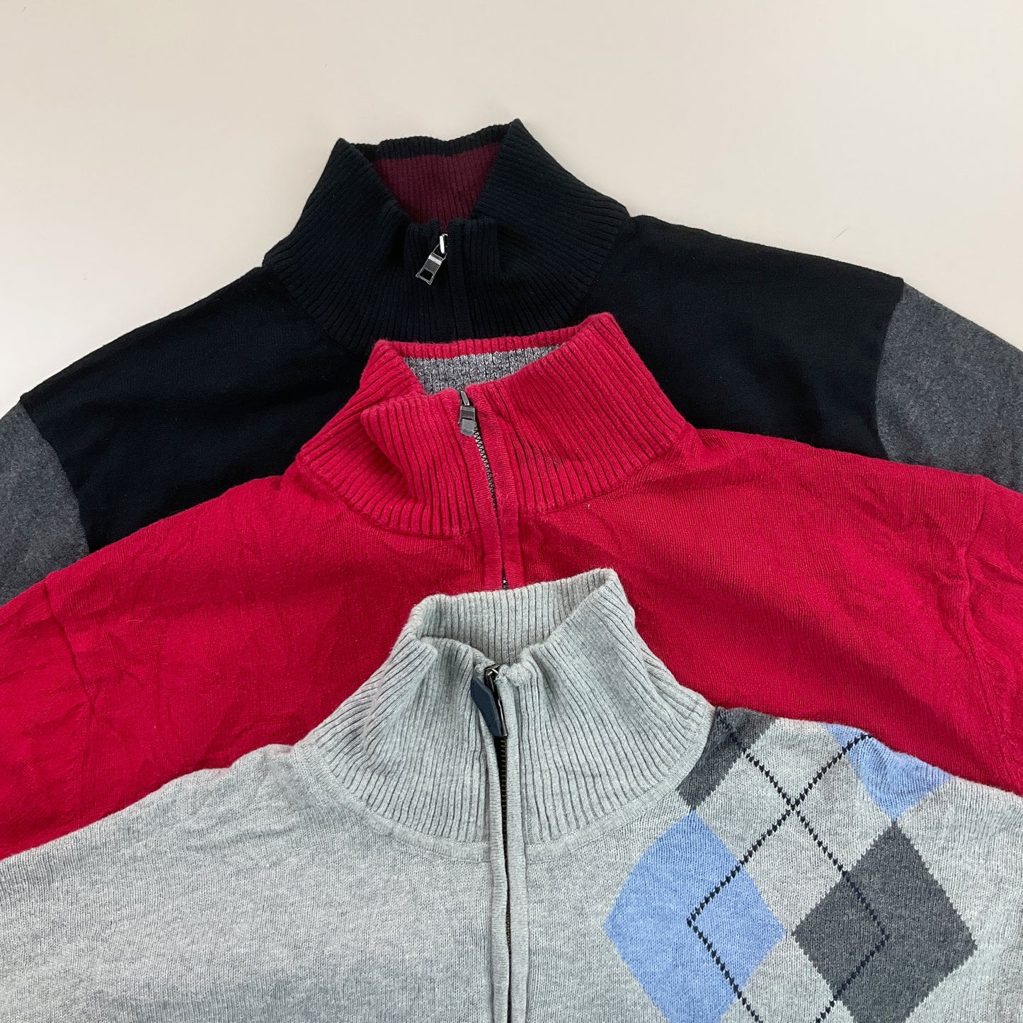 Nautica 1/4 Zip Sweatshirt 3 PCS Set - XL-NAUTICA-olesstore-vintage-secondhand-shop-austria-österreich