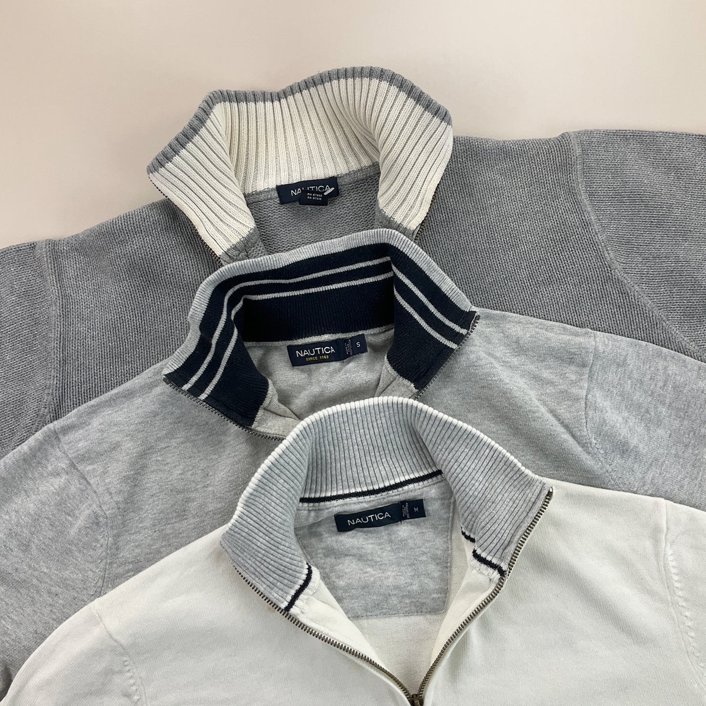 Nautica 1/4 Zip Sweatshirt 3 PCS Set - S/M-NAUTICA-olesstore-vintage-secondhand-shop-austria-österreich