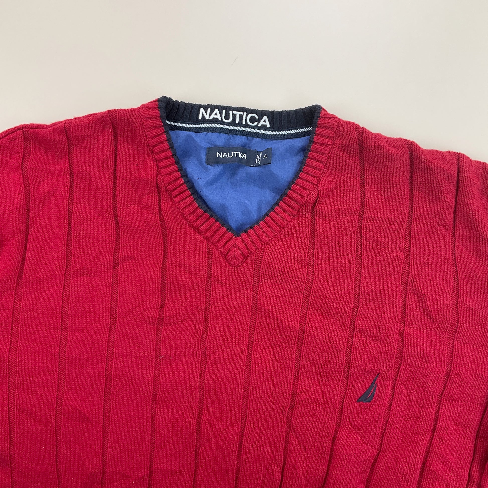 Nautica V-Neck Sweatshirt 3 PCS Set - XL-NAUTICA-olesstore-vintage-secondhand-shop-austria-österreich