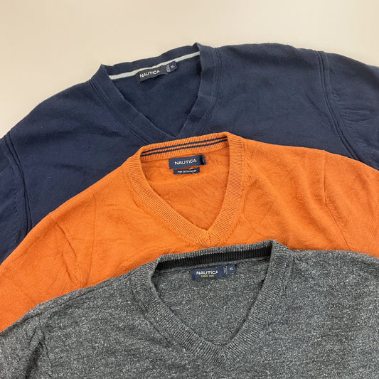 Nautica V-Neck Sweatshirt 3 PCS Set - XL-NAUTICA-olesstore-vintage-secondhand-shop-austria-österreich