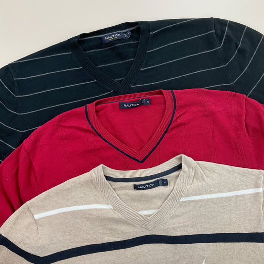 Nautica V-Neck Sweatshirt 3 PCS Set - XL-NAUTICA-olesstore-vintage-secondhand-shop-austria-österreich