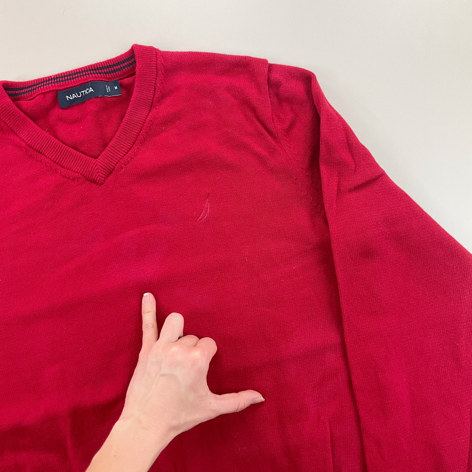 Nautica V-Neck Sweatshirt 3 PCS Set - Medium-NAUTICA-olesstore-vintage-secondhand-shop-austria-österreich