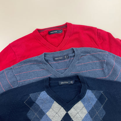 Nautica V-Neck Sweatshirt 3 PCS Set - Medium-NAUTICA-olesstore-vintage-secondhand-shop-austria-österreich