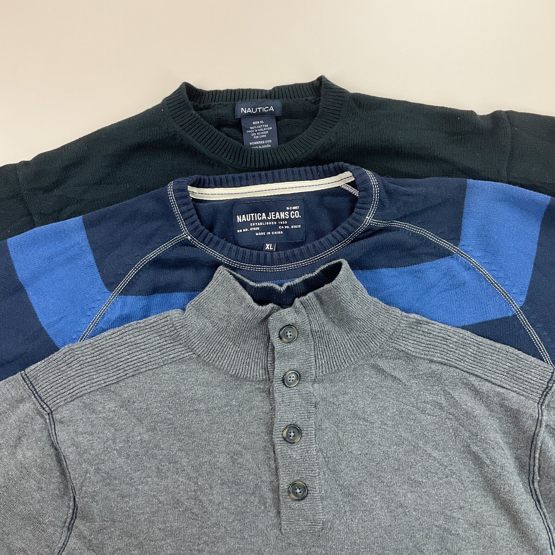 Nautica Mix Sweatshirt 3 PCS Set - XL-NAUTICA-olesstore-vintage-secondhand-shop-austria-österreich