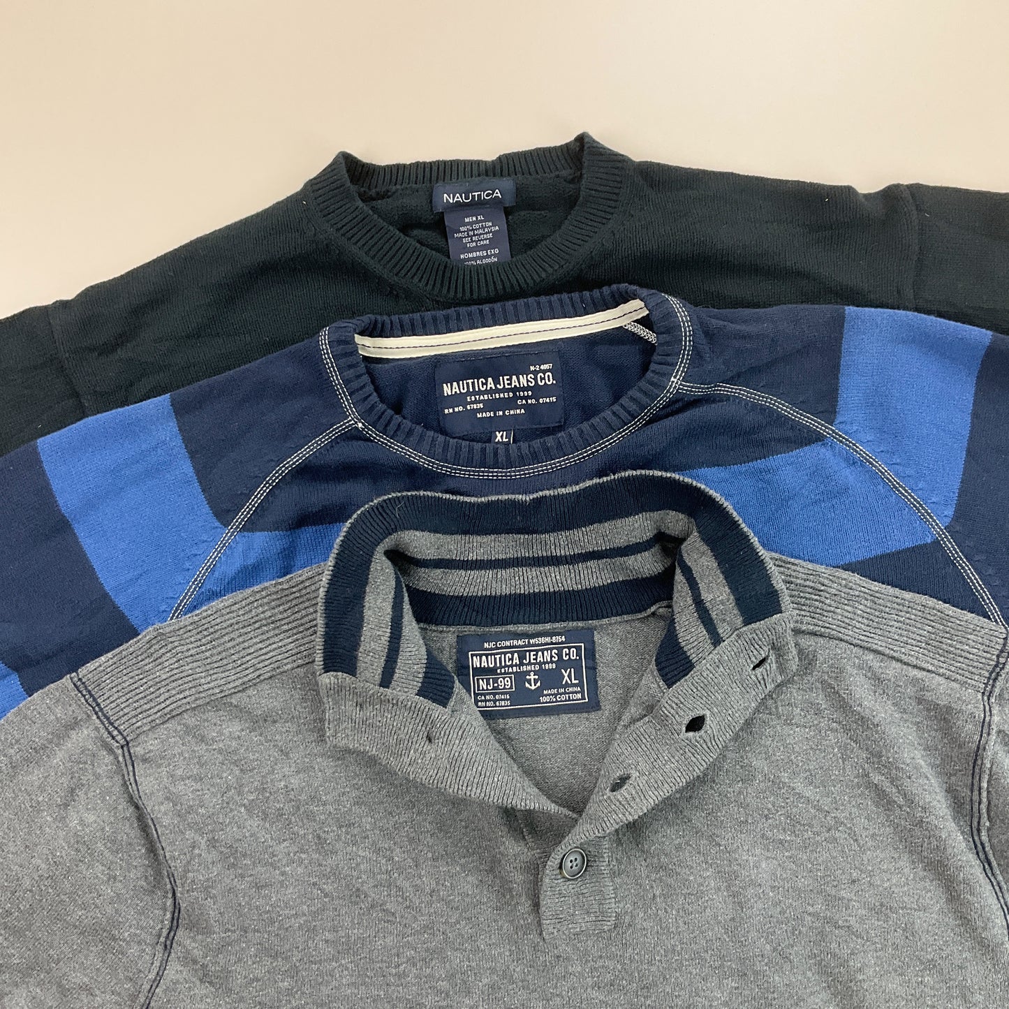Nautica Mix Sweatshirt 3 PCS Set - XL-NAUTICA-olesstore-vintage-secondhand-shop-austria-österreich