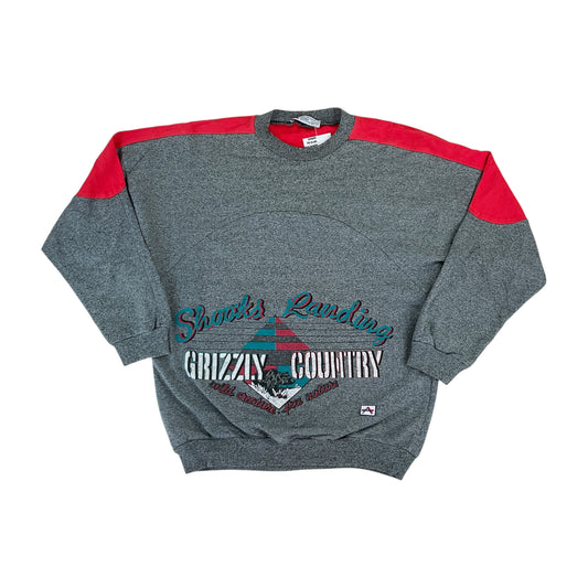 Vintage Athlete 90s Grizzly Country Sweatshirt - Herren/XL-No Name-olesstore-vintage-secondhand-shop-austria-österreich