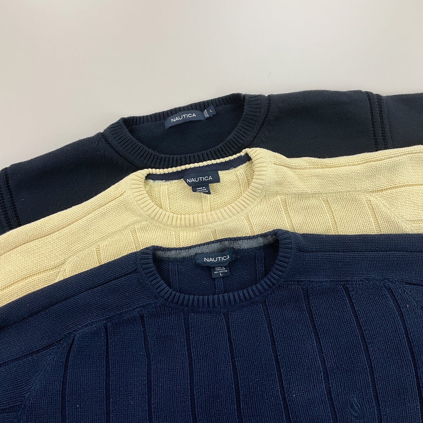 Nautica Basic Sweatshirt 3 PCS Set - Large-NAUTICA-olesstore-vintage-secondhand-shop-austria-österreich
