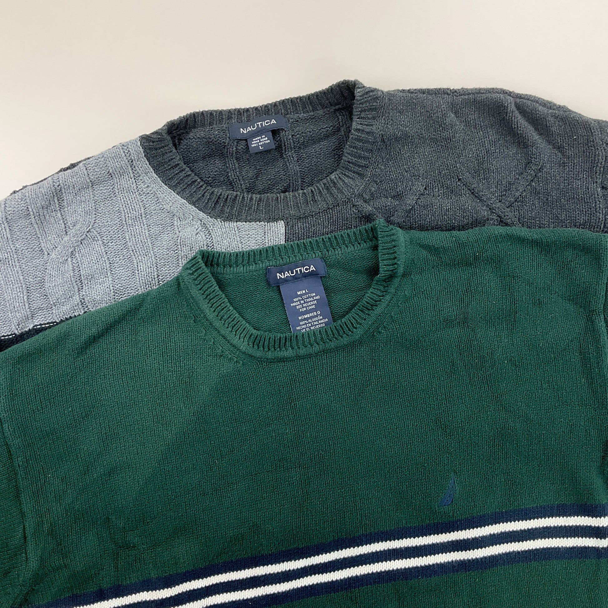 Nautica Basic Sweatshirt 2 PCS Set - Large-NAUTICA-olesstore-vintage-secondhand-shop-austria-österreich