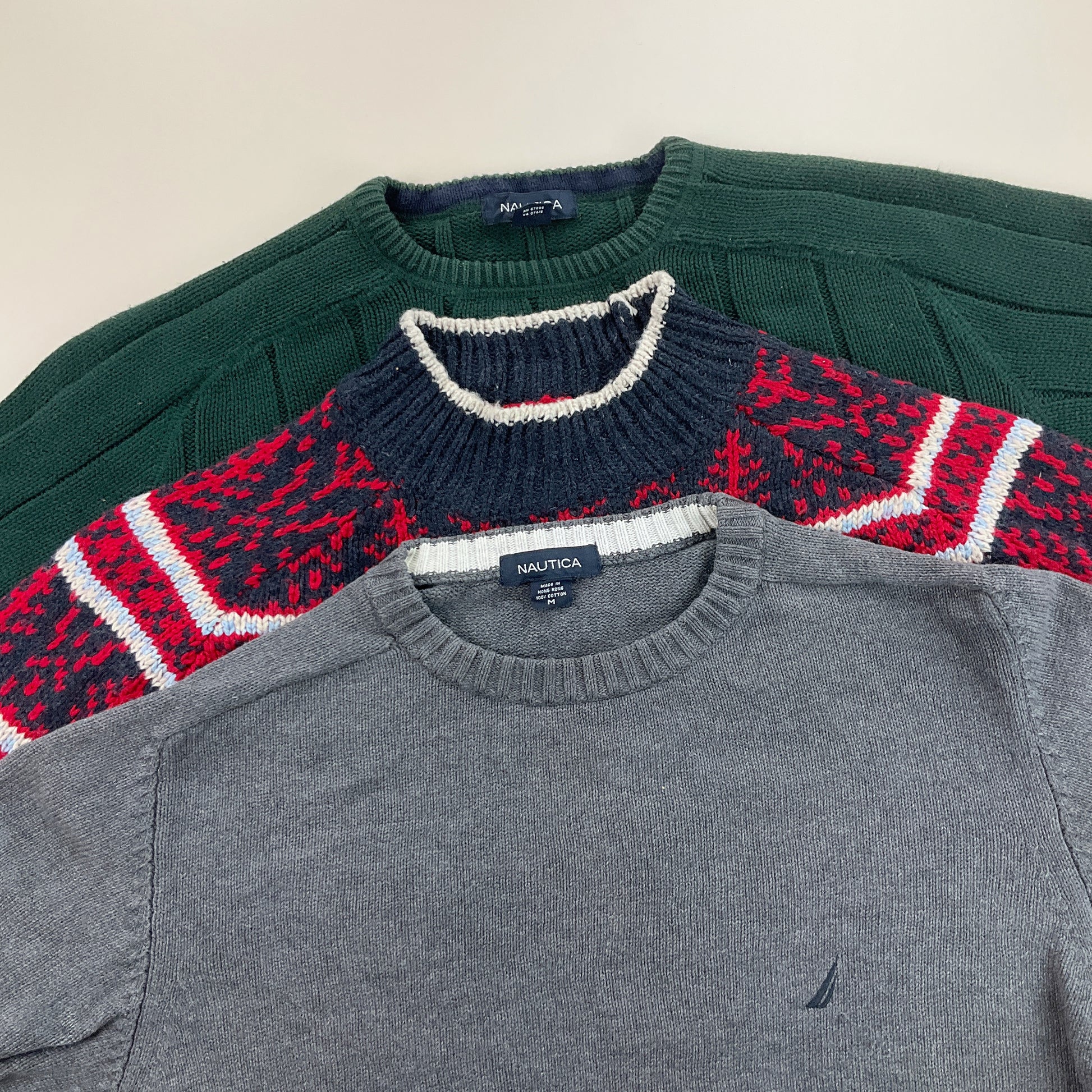 Nautica Basic Sweatshirt 3 PCS Set - Medium-NAUTICA-olesstore-vintage-secondhand-shop-austria-österreich