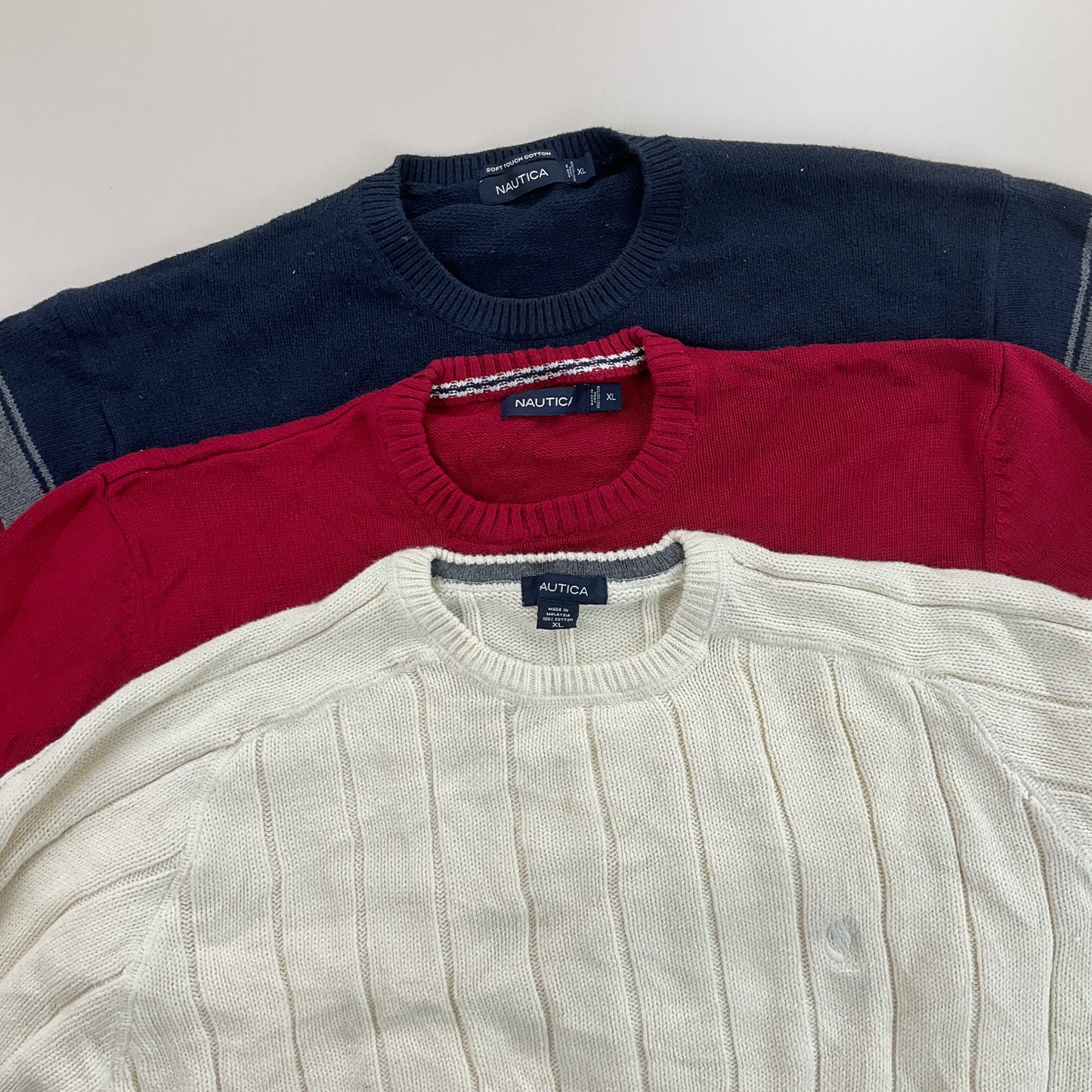 Nautica Basic Sweatshirt 3 PCS Set - XL-NAUTICA-olesstore-vintage-secondhand-shop-austria-österreich