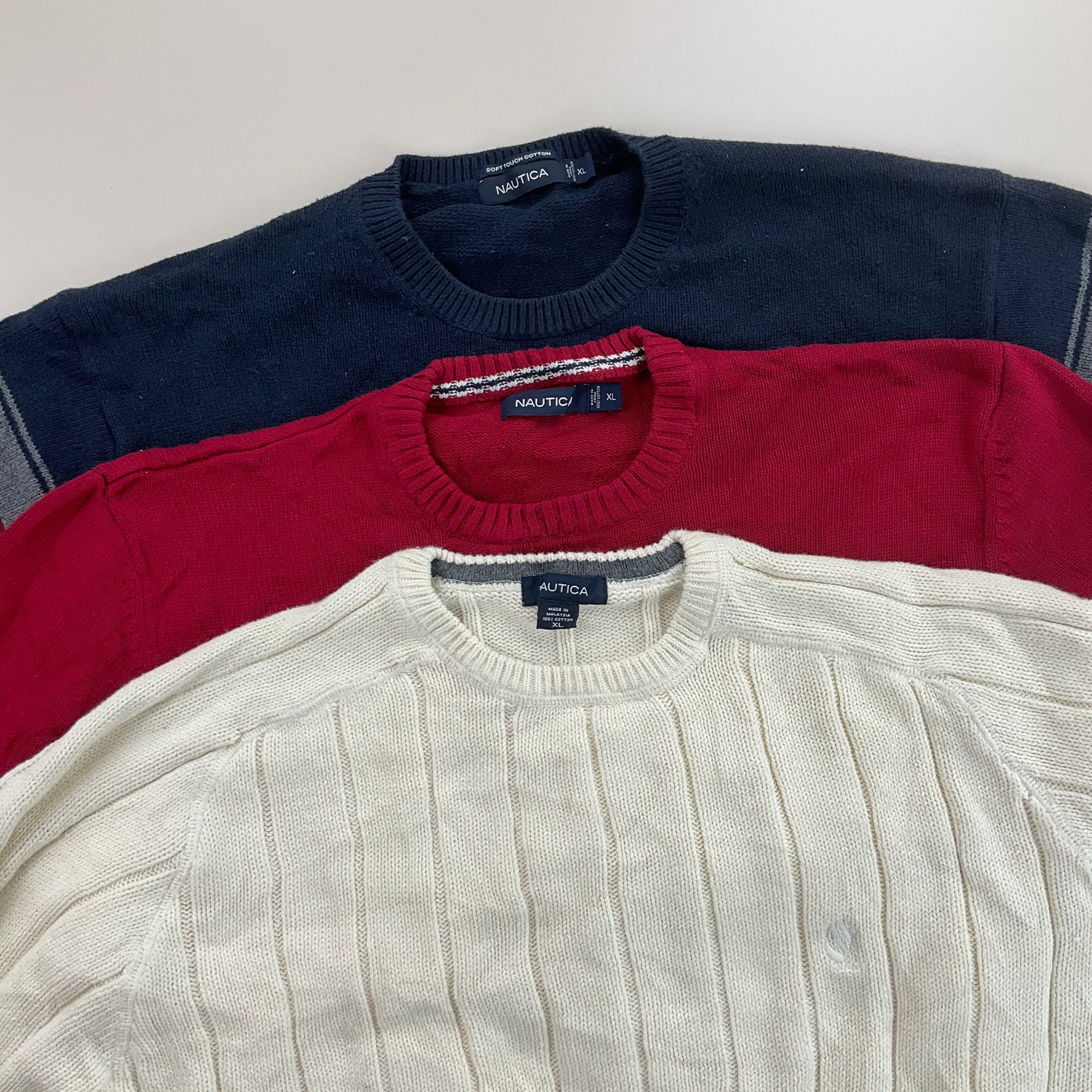 Nautica Basic Sweatshirt 3 PCS Set - XL-NAUTICA-olesstore-vintage-secondhand-shop-austria-österreich