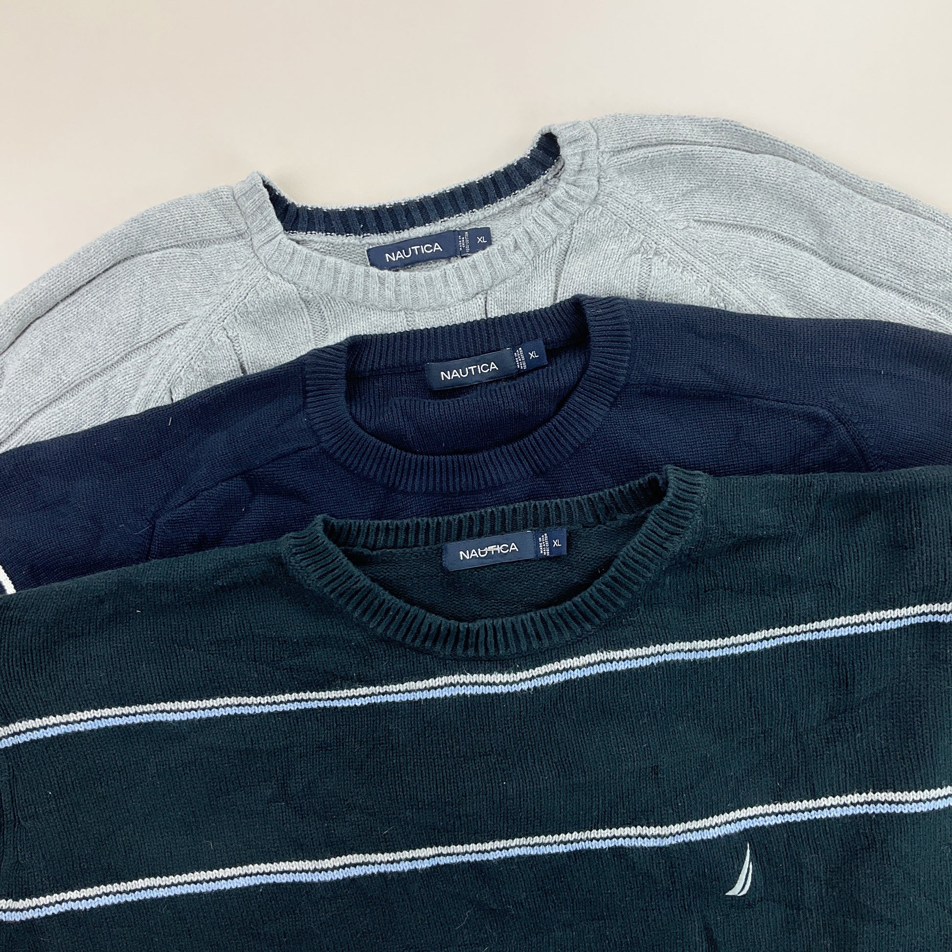Nautica Basic Sweatshirt 3 PCS Set - XL-NAUTICA-olesstore-vintage-secondhand-shop-austria-österreich