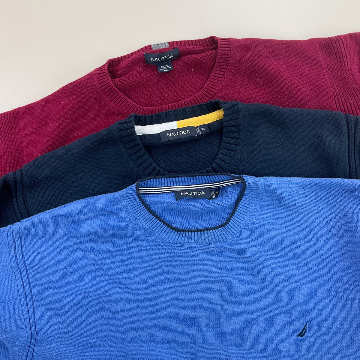 Nautica Basic Sweatshirt 3 PCS Set - XL-NAUTICA-olesstore-vintage-secondhand-shop-austria-österreich