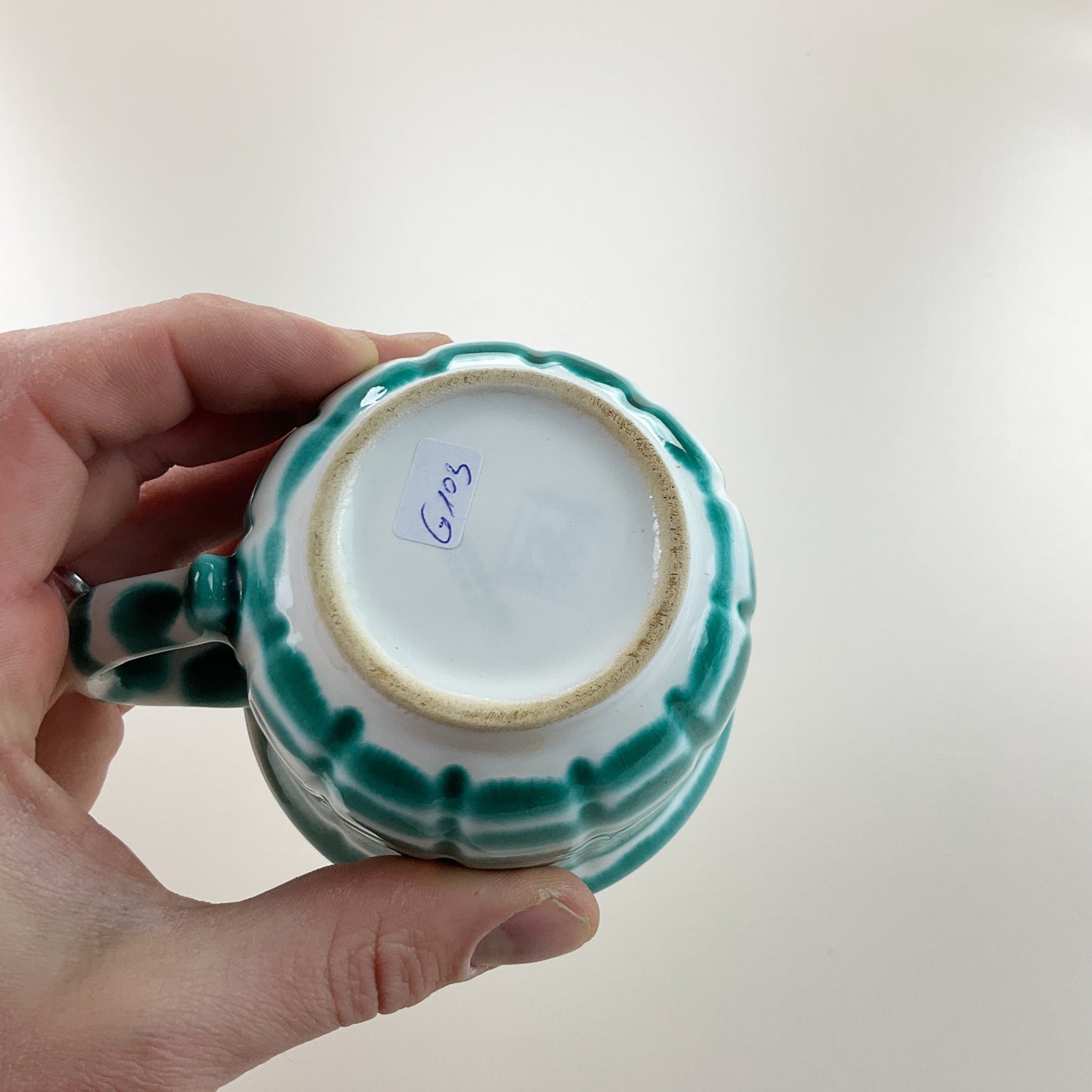 Gmundner Keramik Barock Tasse Grüngeflammt Ø9,5cm-Gmundner Keramik-olesstore-vintage-secondhand-shop-austria-österreich