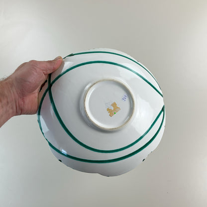 Gmundner Keramik geschwungene Wellen Schüssel Grüngeflammt Ø27,5cm-Gmundner Keramik-olesstore-vintage-secondhand-shop-austria-österreich