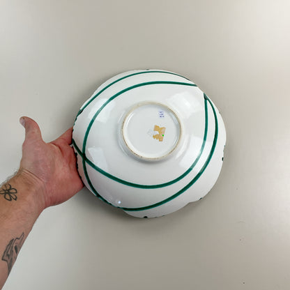 Gmundner Keramik geschwungene Wellen Schüssel Grüngeflammt Ø27,5cm-Gmundner Keramik-olesstore-vintage-secondhand-shop-austria-österreich