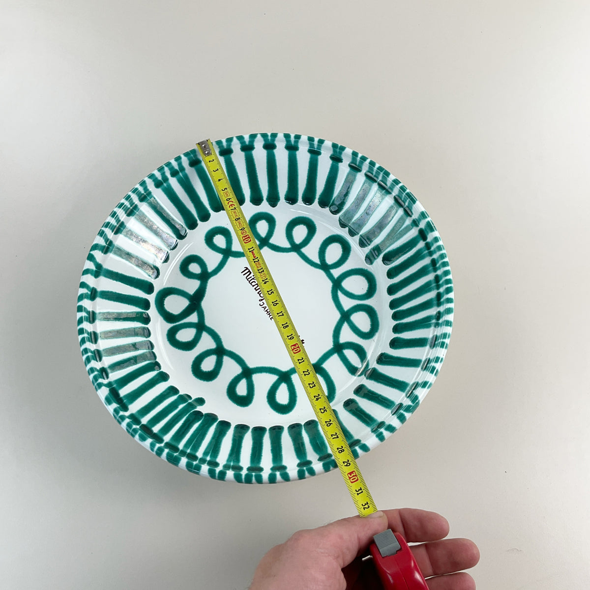 Gmundner Keramik 1985 Schüssel "Milchhof Steyr 50 Jahre" Grüngeflammt Ø29cm-Gmundner Keramik-olesstore-vintage-secondhand-shop-austria-österreich