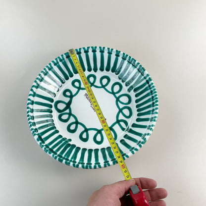 Gmundner Keramik 1985 Schüssel "Milchhof Steyr 50 Jahre" Grüngeflammt Ø29cm-Gmundner Keramik-olesstore-vintage-secondhand-shop-austria-österreich