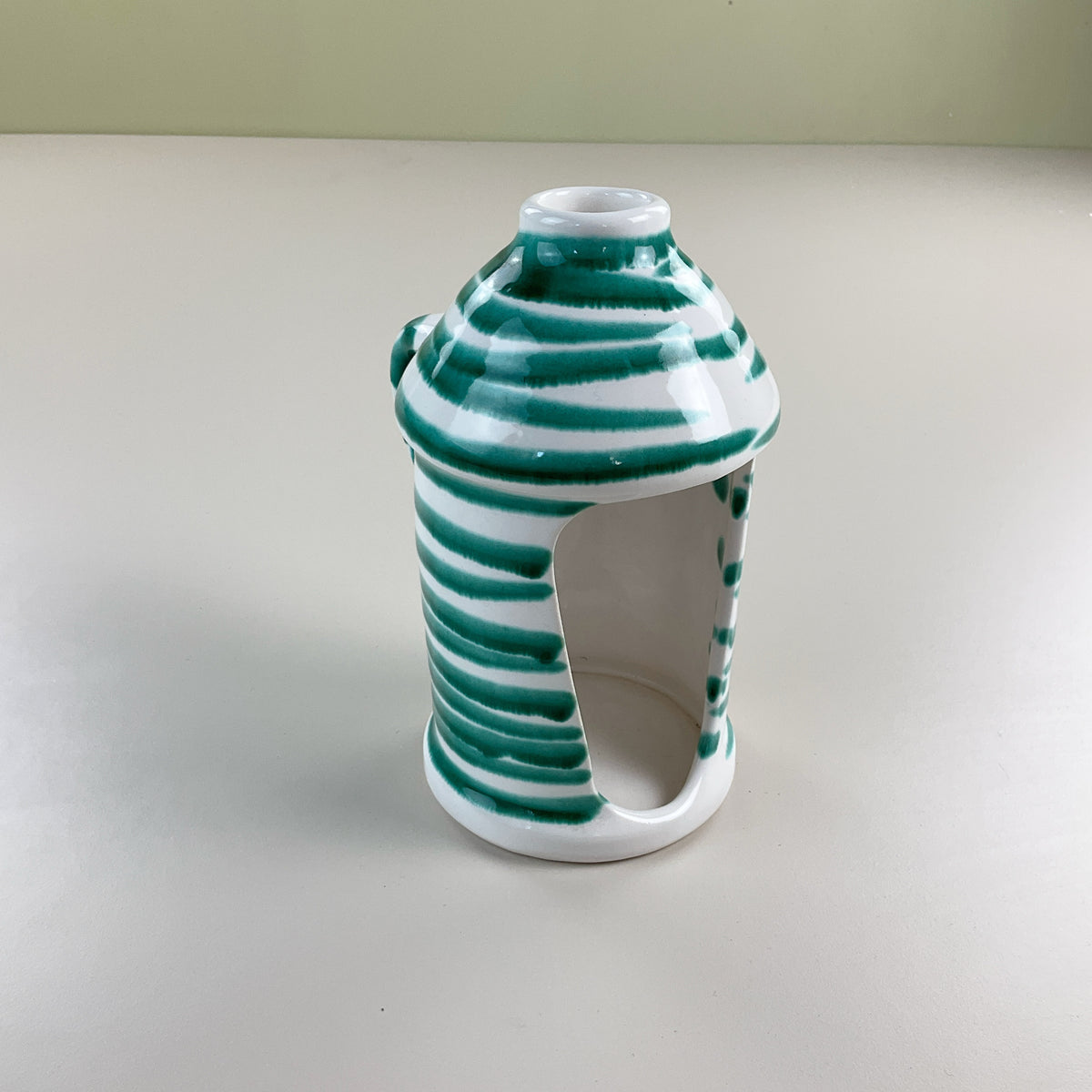 Gmundner Keramik Laterne Grüngeflammt 18cm-Gmundner Keramik-olesstore-vintage-secondhand-shop-austria-österreich