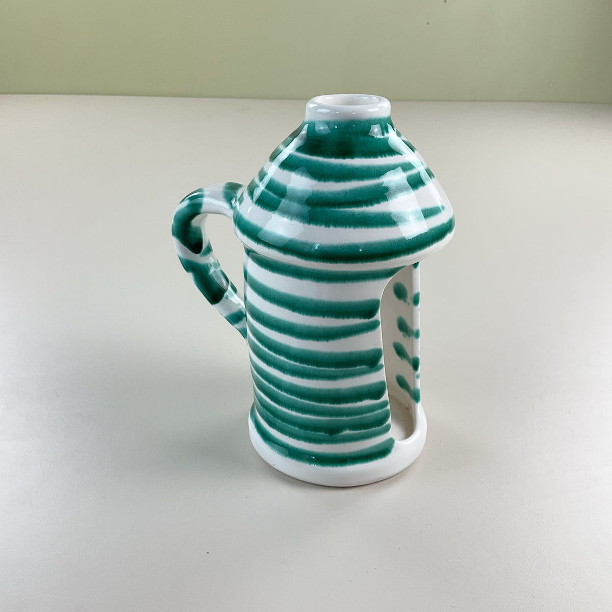 Gmundner Keramik Laterne Grüngeflammt 18cm-Gmundner Keramik-olesstore-vintage-secondhand-shop-austria-österreich
